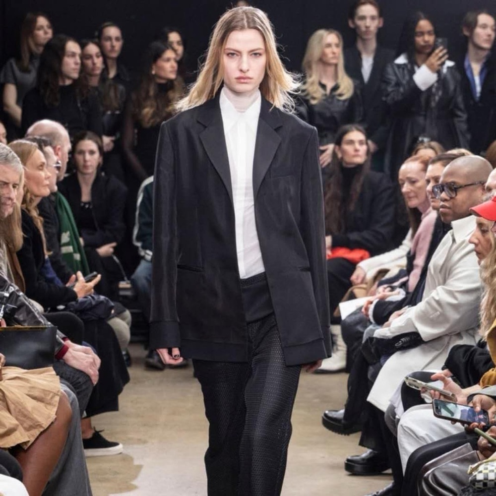 Proenza Schouler Bronte Jacket in Wool Twill Suiting w Organza New Runway Size 4